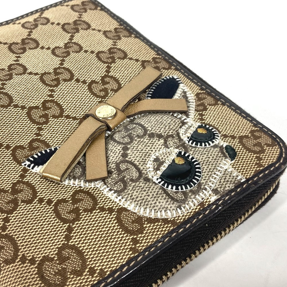 GUCCI 233152 GG グッチョリ チワワ 犬 手帳ケース システム手帳 ラウンドファスナー 手帳カバー GGキャンバス/レザー ユニセックス ベージュ - brandshop-reference