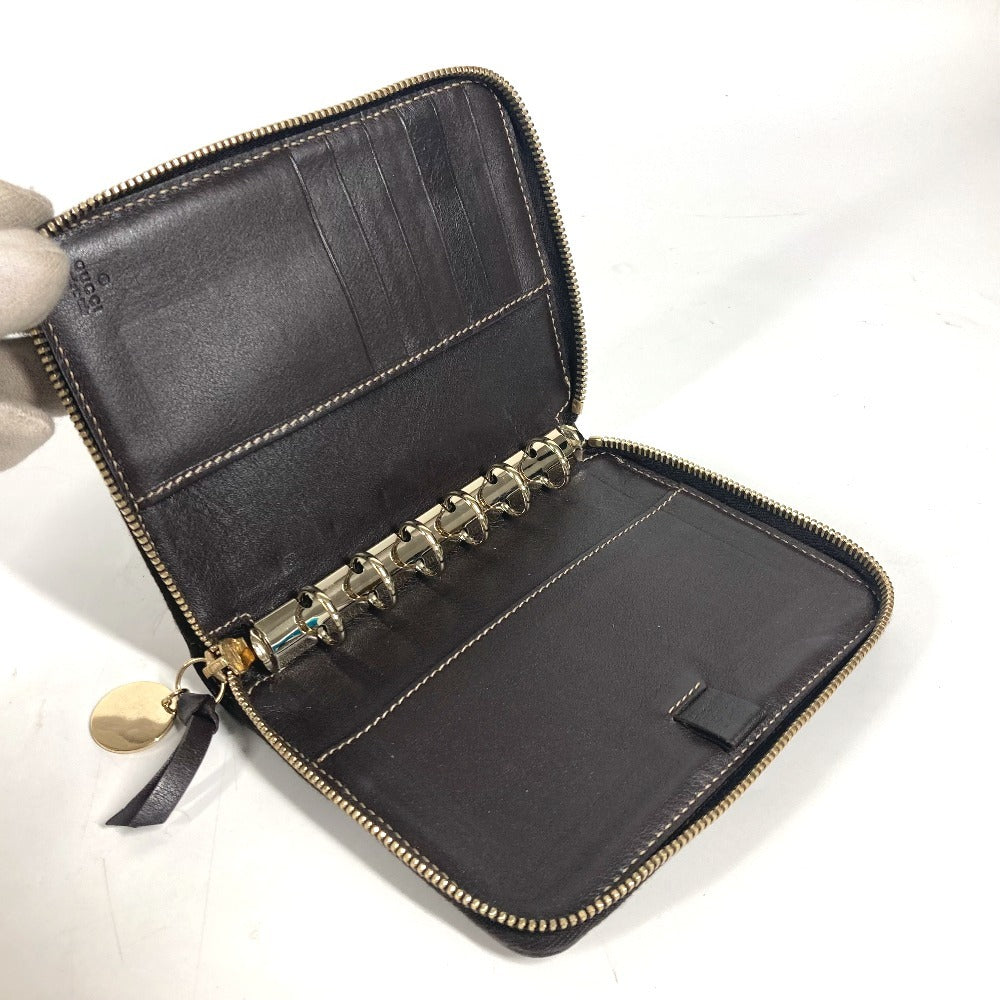 GUCCI 233152 GG グッチョリ チワワ 犬 手帳ケース システム手帳 ラウンドファスナー 手帳カバー GGキャンバス/レザー ユニセックス ベージュ - brandshop-reference