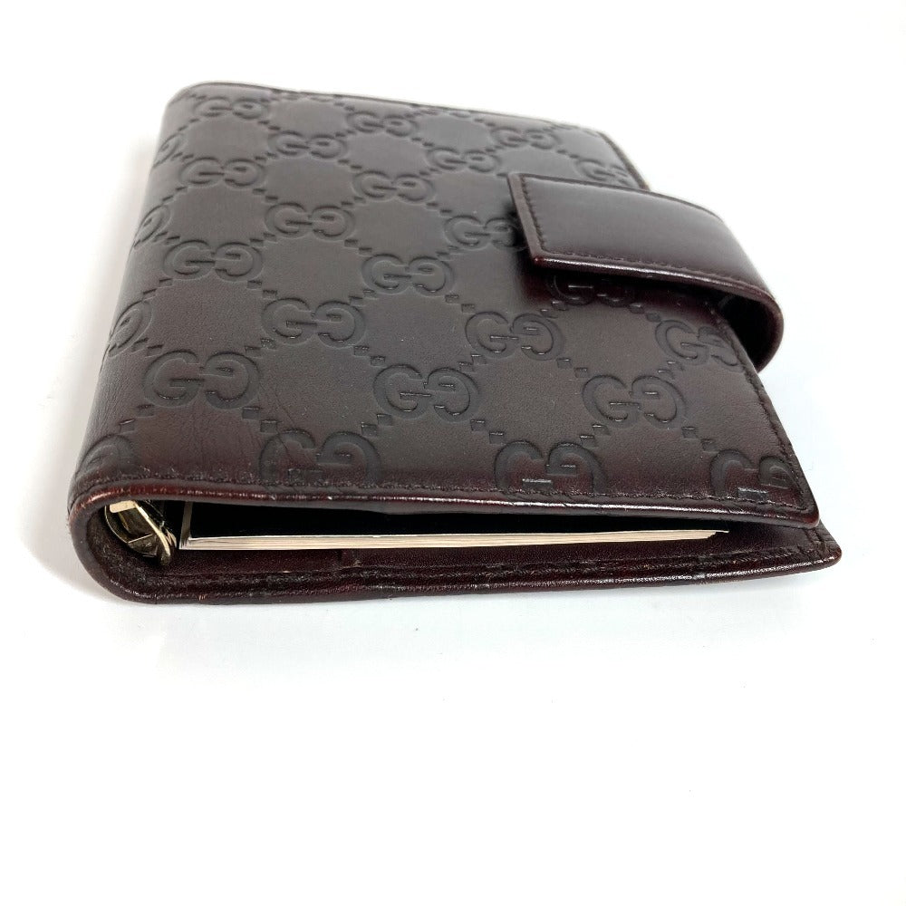 GUCCI 115240 グッチシマ GG ステーショナリー ケース 手帳カバー シマレザー ユニセックス ブラウン - brandshop-reference