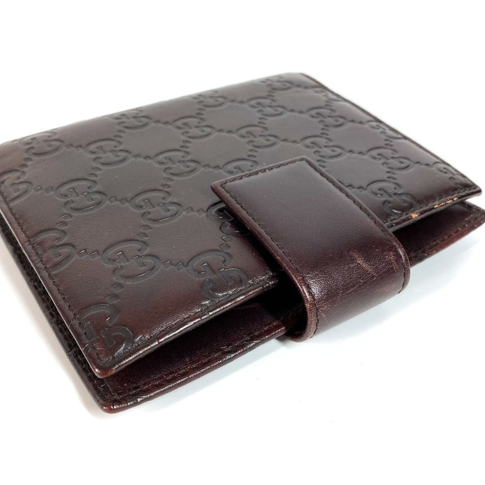 GUCCI 115240 グッチシマ GG ステーショナリー ケース 手帳カバー シマレザー ユニセックス ブラウン - brandshop-reference