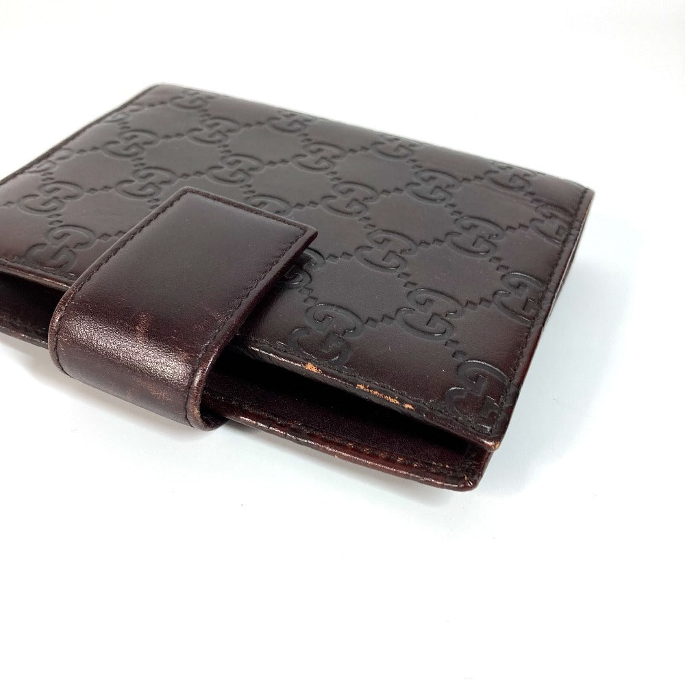GUCCI 115240 グッチシマ GG ステーショナリー ケース 手帳カバー シマレザー ユニセックス ブラウン - brandshop-reference