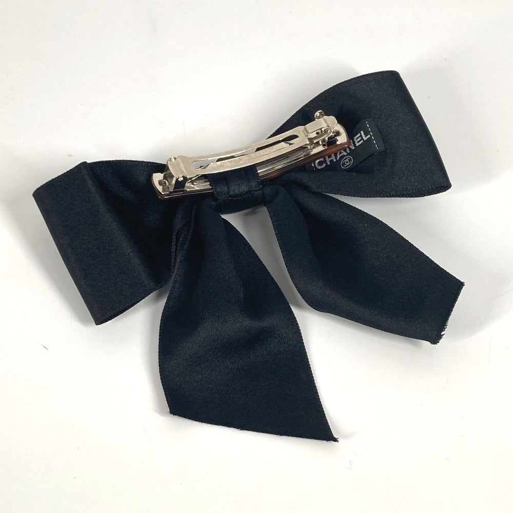 CHANEL アクセサリー リボン リボン ヘアアクセサリー ヘアクリップ バレッタ サテン レディース ブラック - brandshop-reference