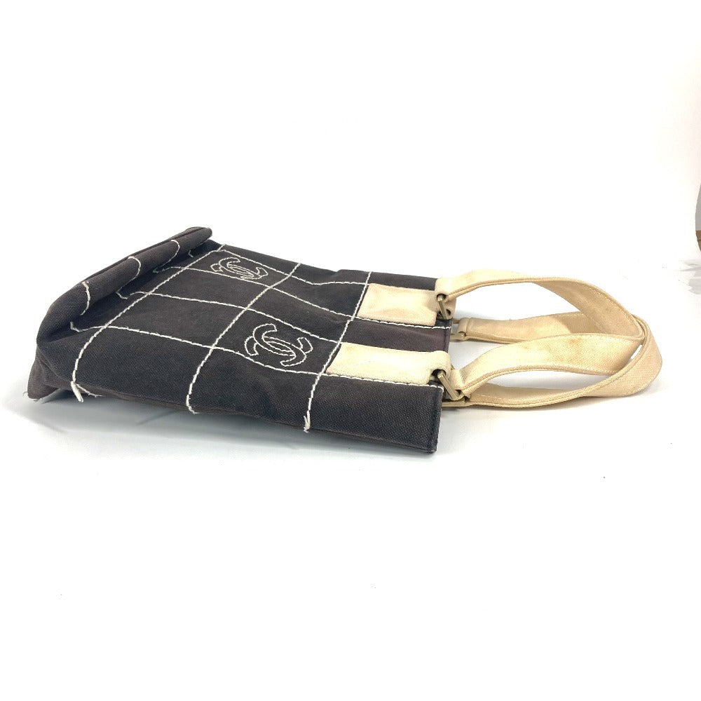 CHANEL チョコバー CC ココマーク カバン トートバッグ ハンドバッグ キャンバス レディース ブラック - brandshop-reference