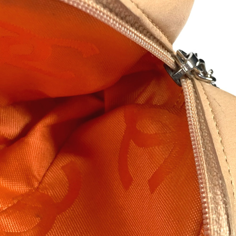 CHANEL カンボンライン CC ココマーク ロゴ メイクポーチ 化粧ポーチ ペンケース  ポーチ レザー レディース ベージュ - brandshop-reference