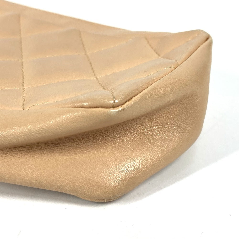 CHANEL カンボンライン CC ココマーク ロゴ メイクポーチ 化粧ポーチ ペンケース  ポーチ レザー レディース ベージュ - brandshop-reference