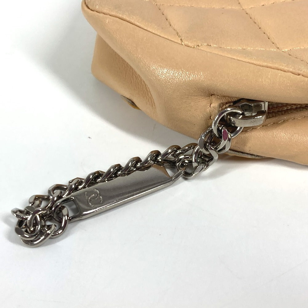 CHANEL カンボンライン CC ココマーク ロゴ メイクポーチ 化粧ポーチ ペンケース  ポーチ レザー レディース ベージュ - brandshop-reference