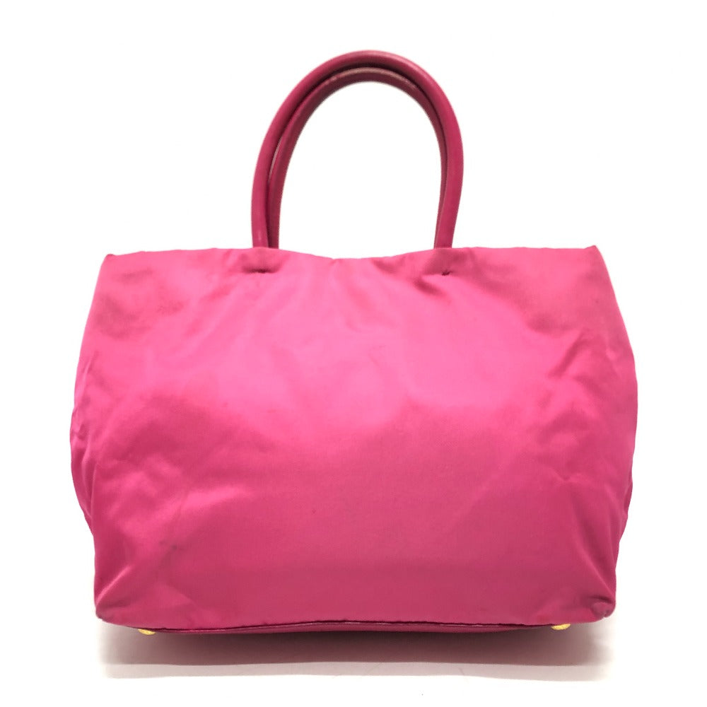 PRADA ロゴ ビジュー ハンドバック バック カバン  ハンドバッグ ナイロン レディース ピンク - brandshop-reference