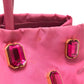 PRADA ロゴ ビジュー ハンドバック バック カバン  ハンドバッグ ナイロン レディース ピンク - brandshop-reference