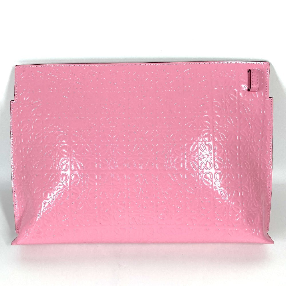 LOEWE Tポーチ アナグラム ロゴ カバン ポーチ クラッチバッグ レザー ユニセックス ピンク - brandshop-reference