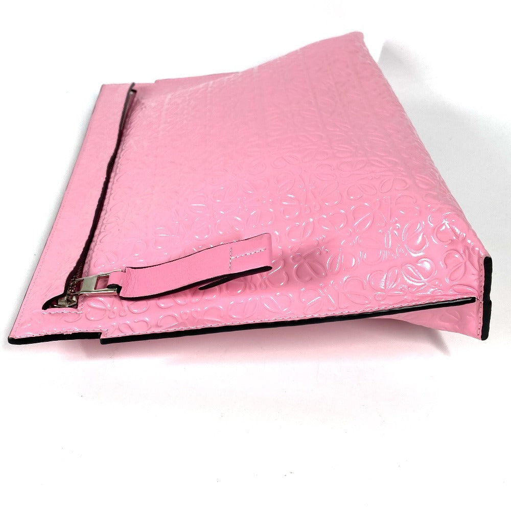 LOEWE Tポーチ アナグラム ロゴ カバン ポーチ クラッチバッグ レザー ユニセックス ピンク - brandshop-reference