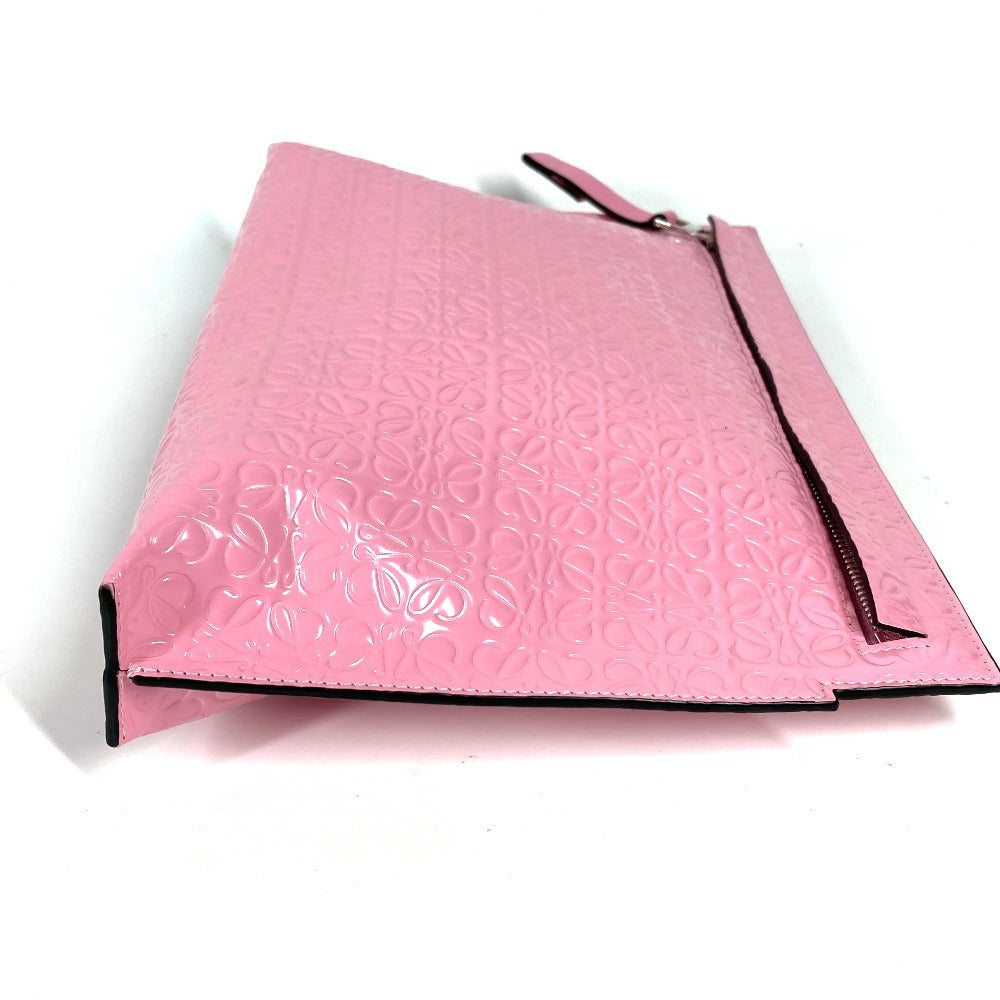 LOEWE Tポーチ アナグラム ロゴ カバン ポーチ クラッチバッグ レザー ユニセックス ピンク - brandshop-reference