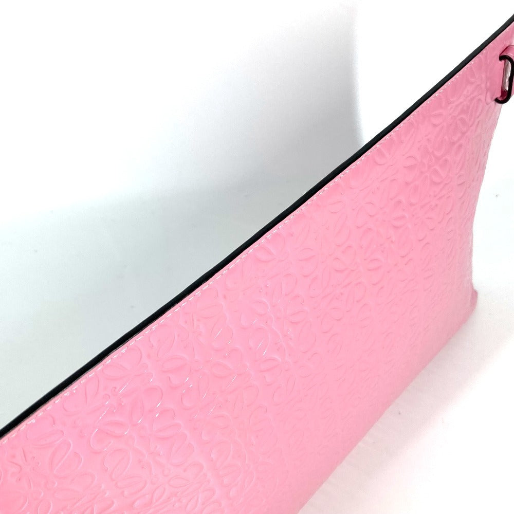 LOEWE Tポーチ アナグラム ロゴ カバン ポーチ クラッチバッグ レザー ユニセックス ピンク - brandshop-reference