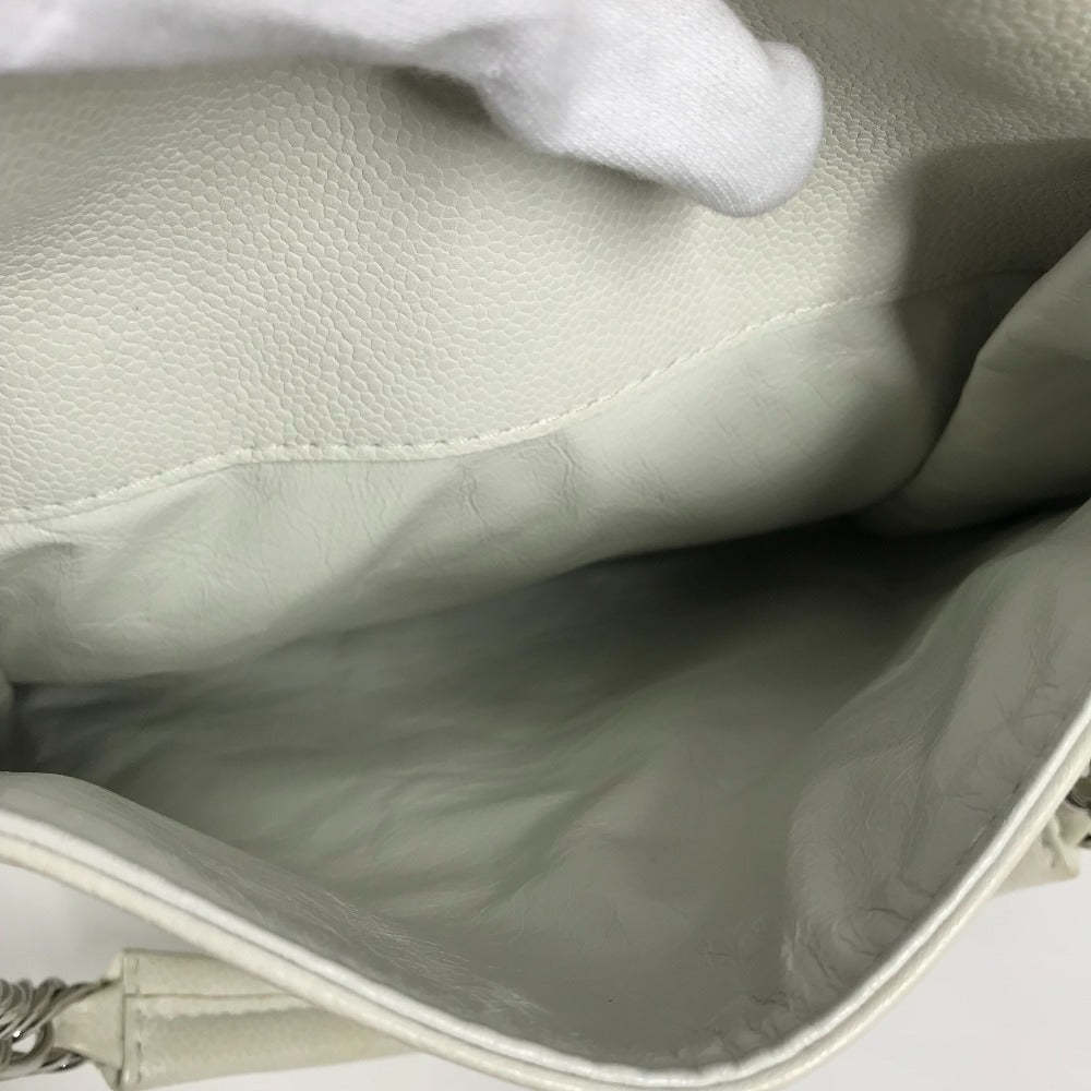 CHANEL CC ココマーク  Wチェーン カバン 肩掛け トートバッグ ショルダーバッグ ソフトキャビアスキン レディース ホワイト - brandshop-reference