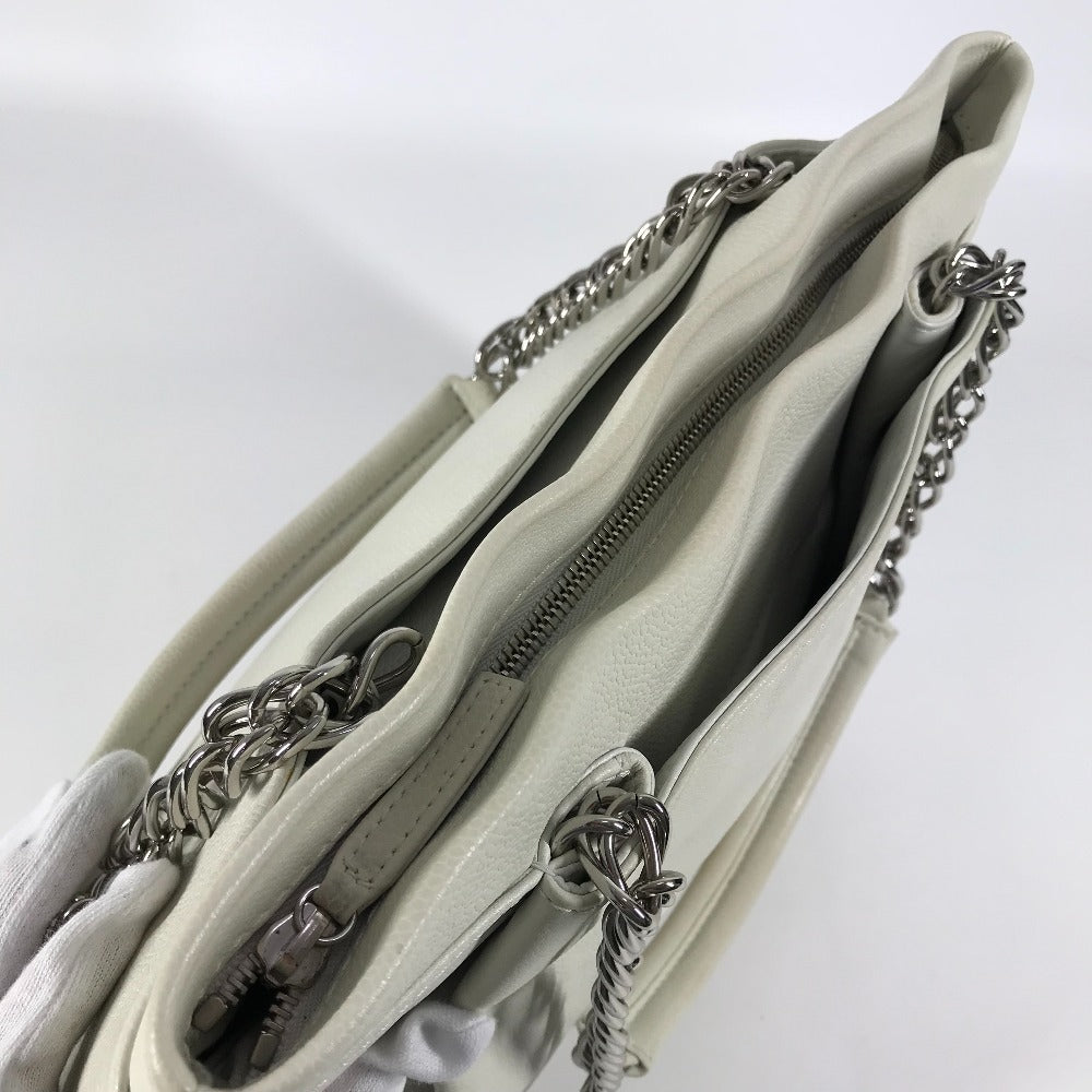 CHANEL CC ココマーク  Wチェーン カバン 肩掛け トートバッグ ショルダーバッグ ソフトキャビアスキン レディース ホワイト - brandshop-reference