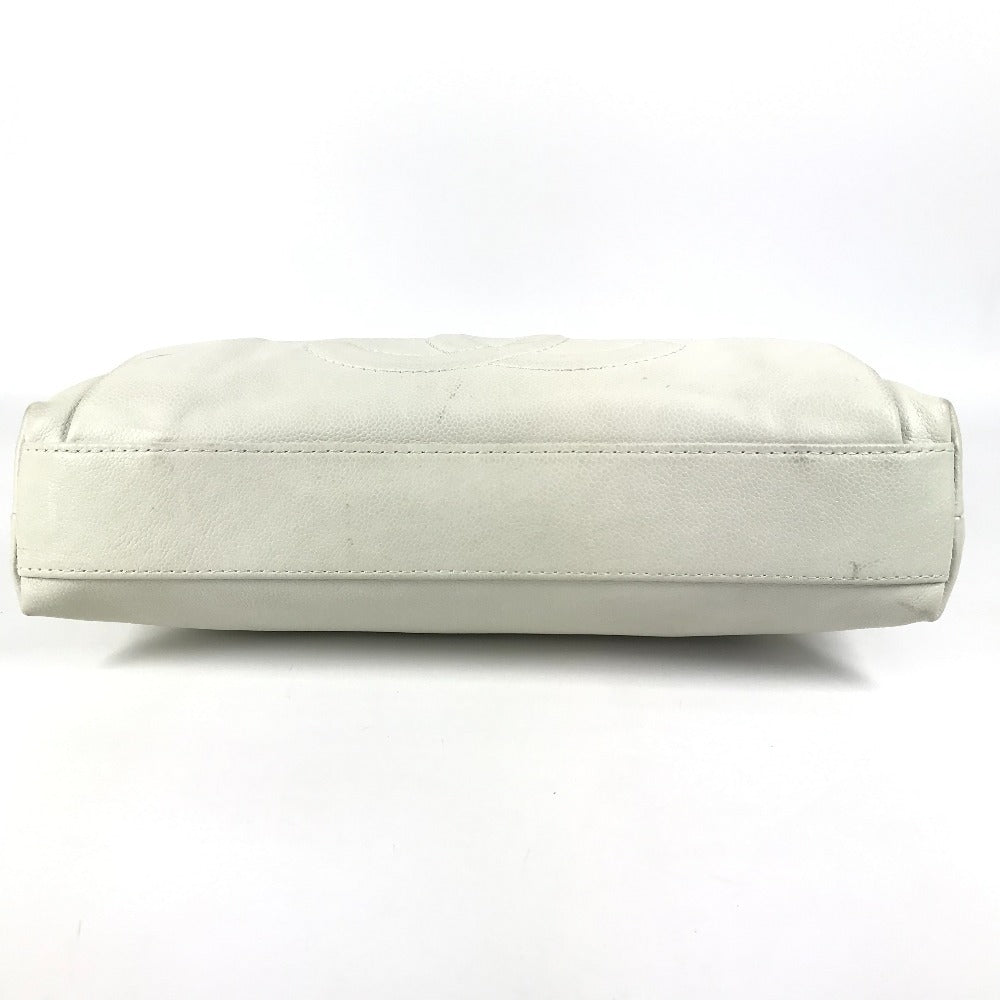 CHANEL CC ココマーク  Wチェーン カバン 肩掛け トートバッグ ショルダーバッグ ソフトキャビアスキン レディース ホワイト - brandshop-reference