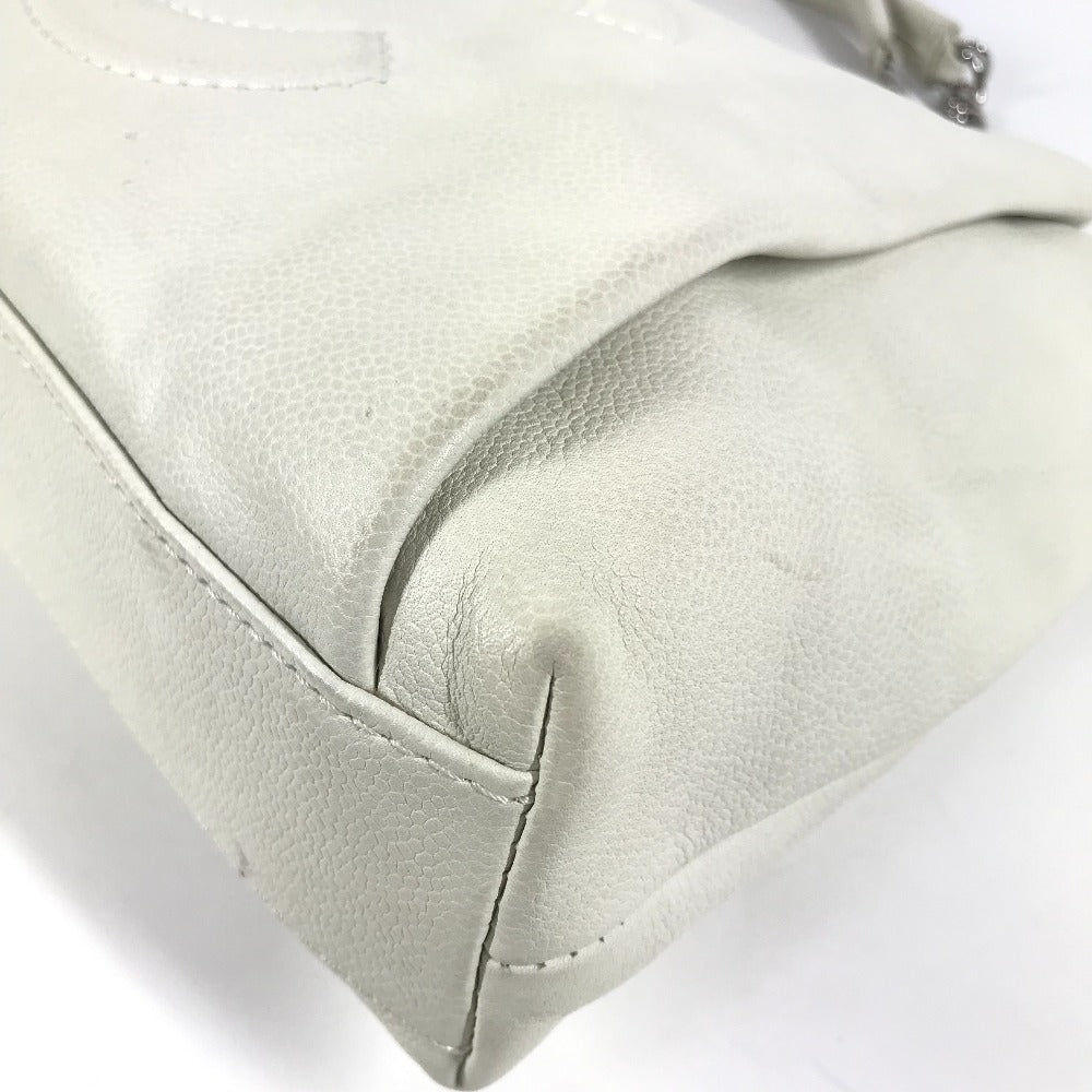 CHANEL CC ココマーク  Wチェーン カバン 肩掛け トートバッグ ショルダーバッグ ソフトキャビアスキン レディース ホワイト - brandshop-reference