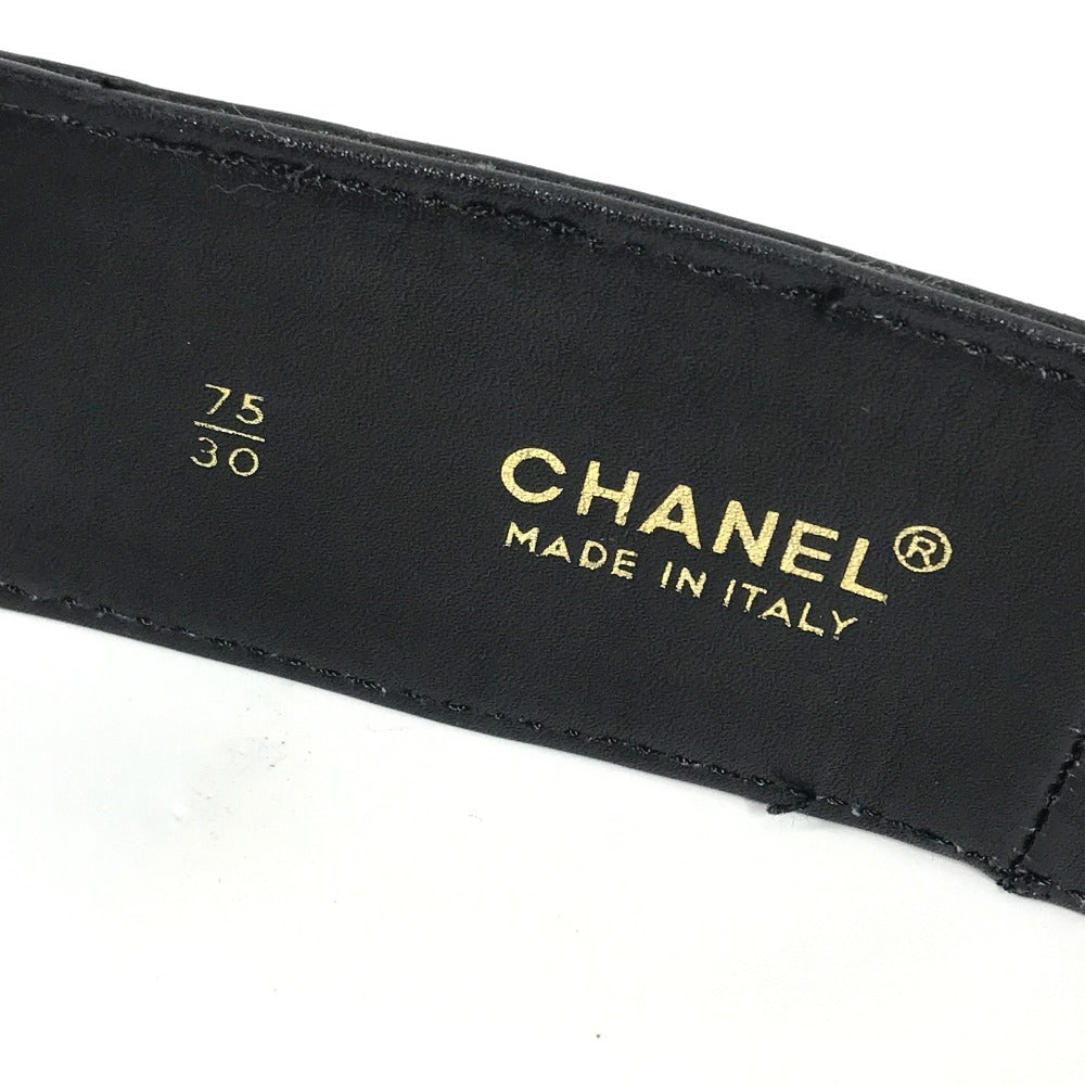 CHANEL Vintage CC Coco Mark Chain Quilted Accessory Belt Leather
