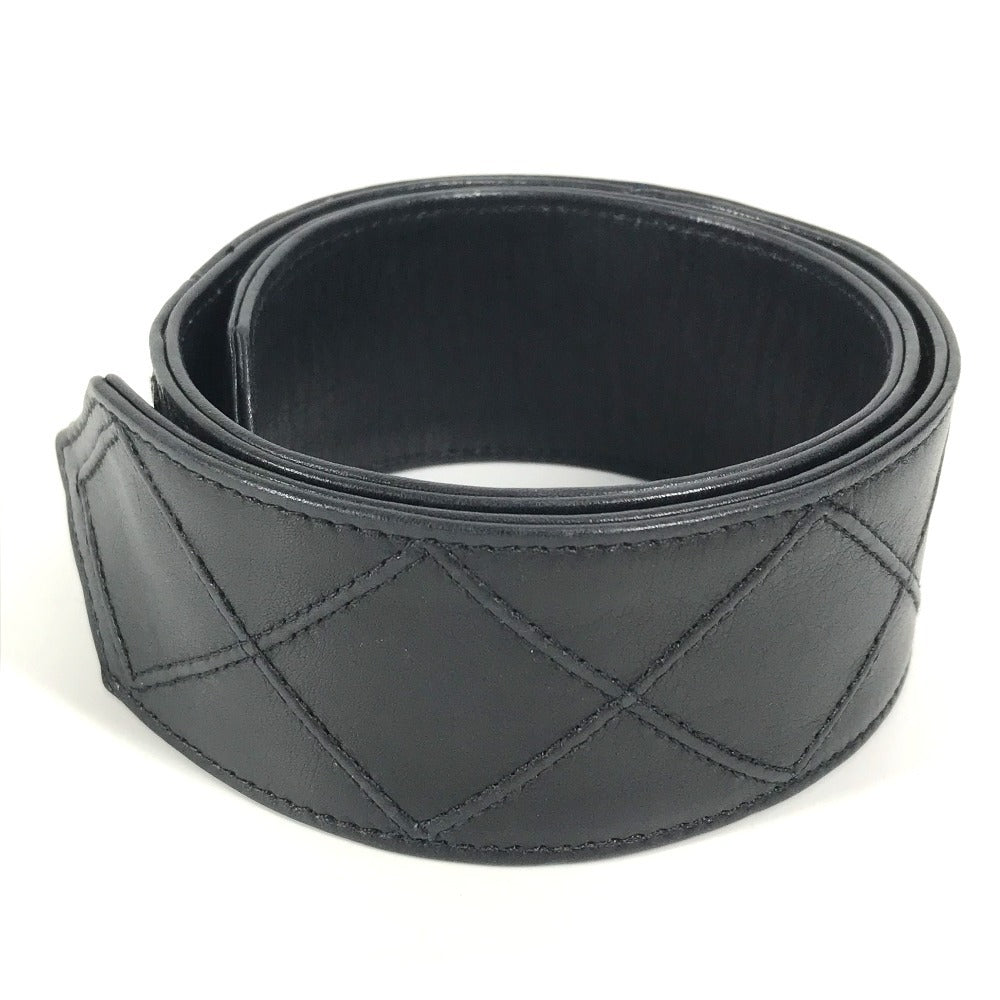 CHANEL ヴィンテージ CC ココマーク チェーン キルティング アクセサリー ベルト レザー レディース ブラック - brandshop-reference