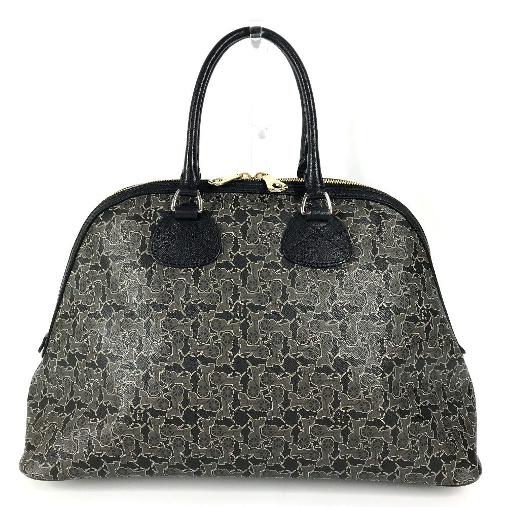 CELINE サルキー ロゴ ミニボストンバッグ カバン ハンドバッグ PVC/レザー レディース ブラック - brandshop-reference