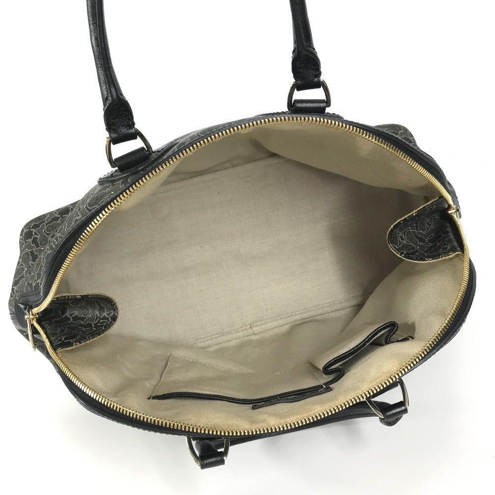 CELINE サルキー ロゴ ミニボストンバッグ カバン ハンドバッグ PVC/レザー レディース ブラック - brandshop-reference