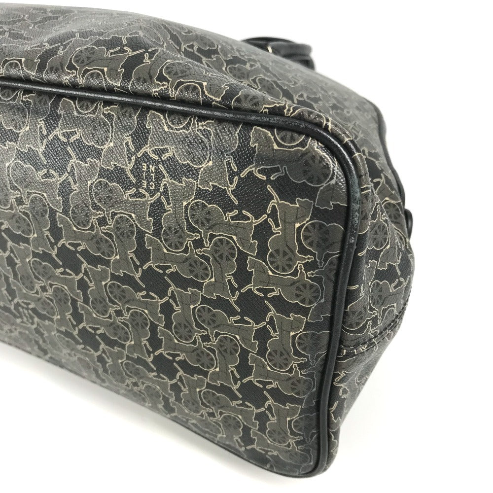 CELINE サルキー ロゴ ミニボストンバッグ カバン ハンドバッグ PVC/レザー レディース ブラック - brandshop-reference