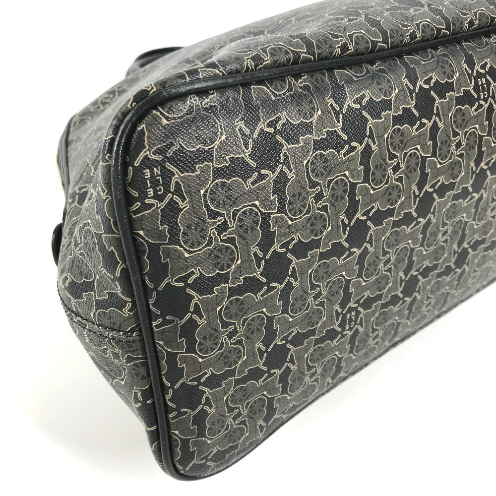 CELINE サルキー ロゴ ミニボストンバッグ カバン ハンドバッグ PVC/レザー レディース ブラック - brandshop-reference