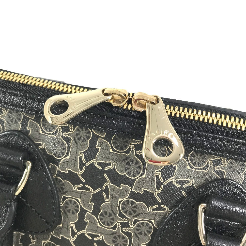 CELINE サルキー ロゴ ミニボストンバッグ カバン ハンドバッグ PVC/レザー レディース ブラック - brandshop-reference