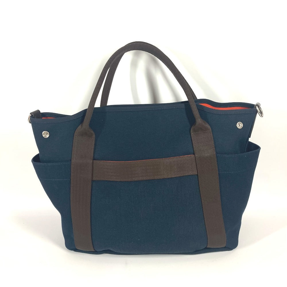 HERMES バッグインバッグ付き サックドパンサージュ グルーム 2WAY ショルダーバッグ 斜め掛け トートバッグ レザー/キャンバス レディース ネイビー - brandshop-reference