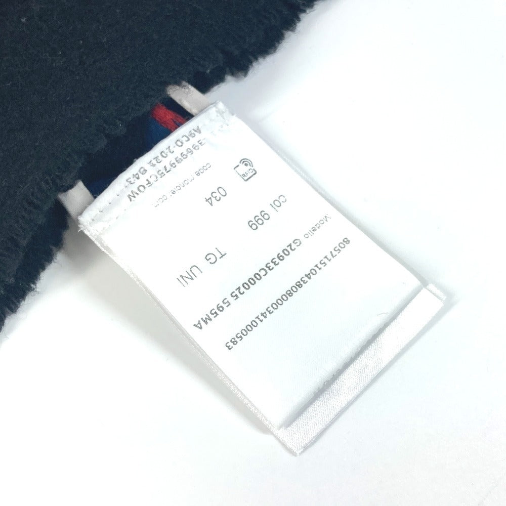 MONCLER ロゴ フリンジ マフラー ウール ユニセックス ブラック - brandshop-reference