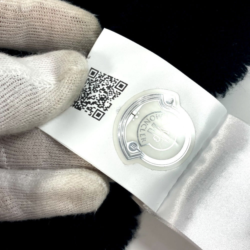 MONCLER ロゴ フリンジ マフラー ウール ユニセックス ブラック - brandshop-reference