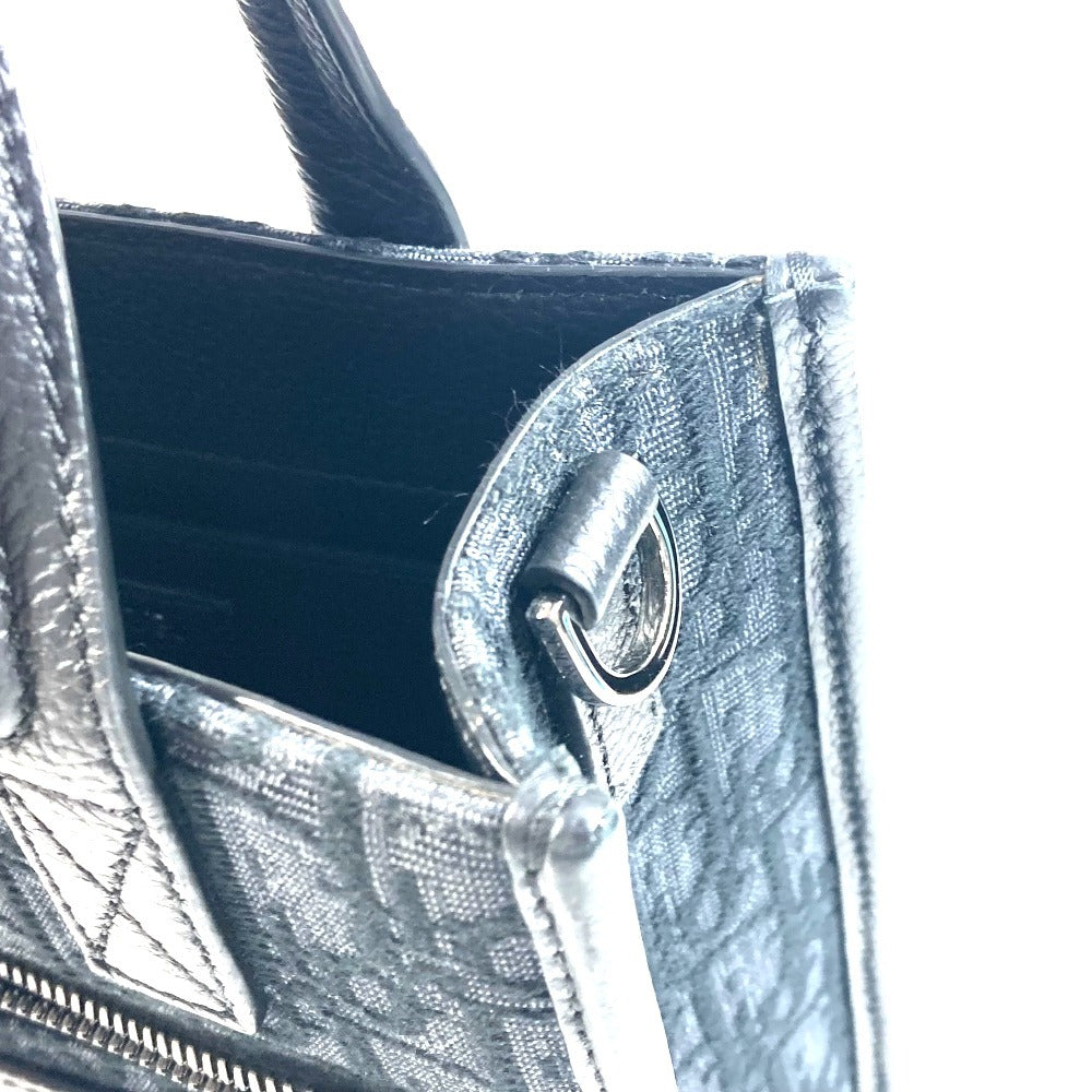 Dior 1ESPO311YKY サファリ Safari ノースサウス トートバッグ カバン ロゴ オブリーク ハンドバッグ レザー/キャンバス ユニセックス ブラック - brandshop-reference