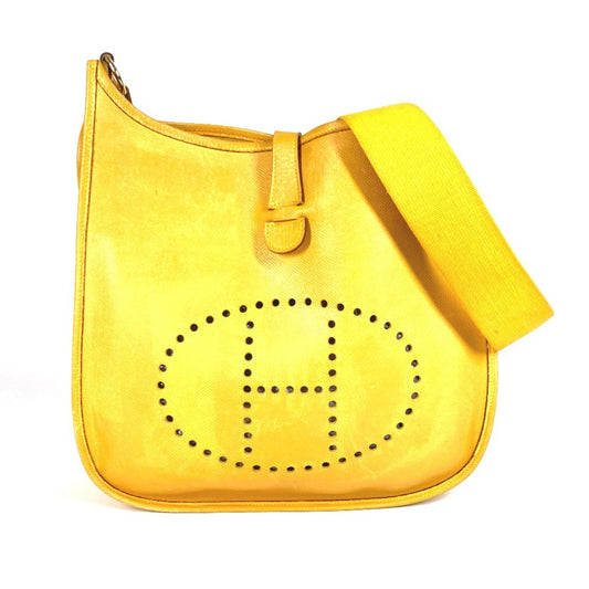 HERMES エブリン 1 GM エブリンGM カバン 斜め掛け ショルダーバッグ レザー ユニセックス イエロー - brandshop-reference