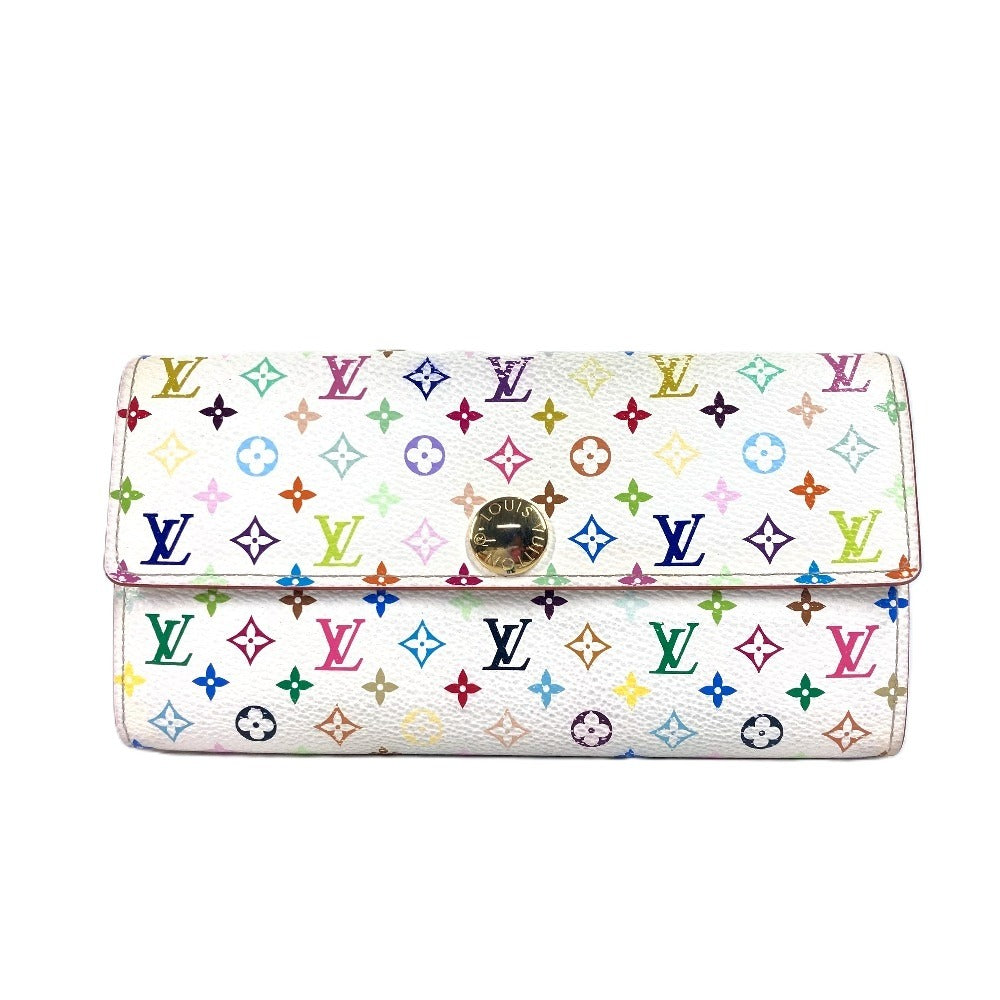 LOUIS VUITTON M93532 モノグラムマルチカラー ポルトフォイユ・サラ 村上隆 フラップ 長財布 モノグラムマルチカラーキャンバス ユニセックス ブロン ホワイト - brandshop-reference