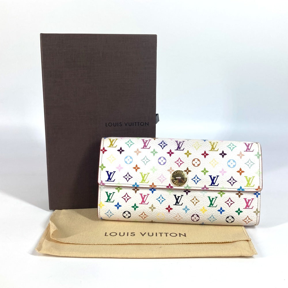 LOUIS VUITTON M93532 モノグラムマルチカラー ポルトフォイユ・サラ 村上隆 フラップ 長財布 モノグラムマルチカラーキャンバス ユニセックス ブロン ホワイト - brandshop-reference