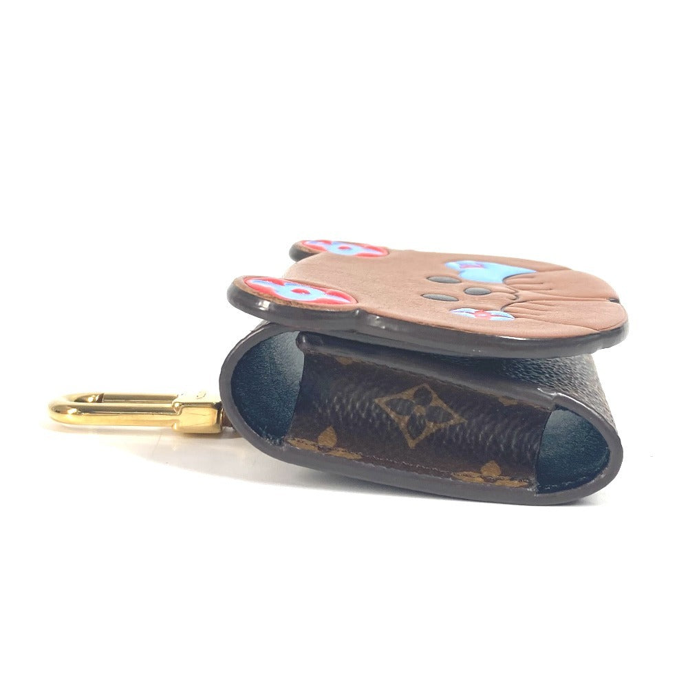 LOUIS VUITTON M01361 モノグラム キーホルダー・イヤホン ポーチ LV ベア バッグチャーム キーホルダー airpods イヤフォンケース レザー レディース ブラウン - brandshop-reference