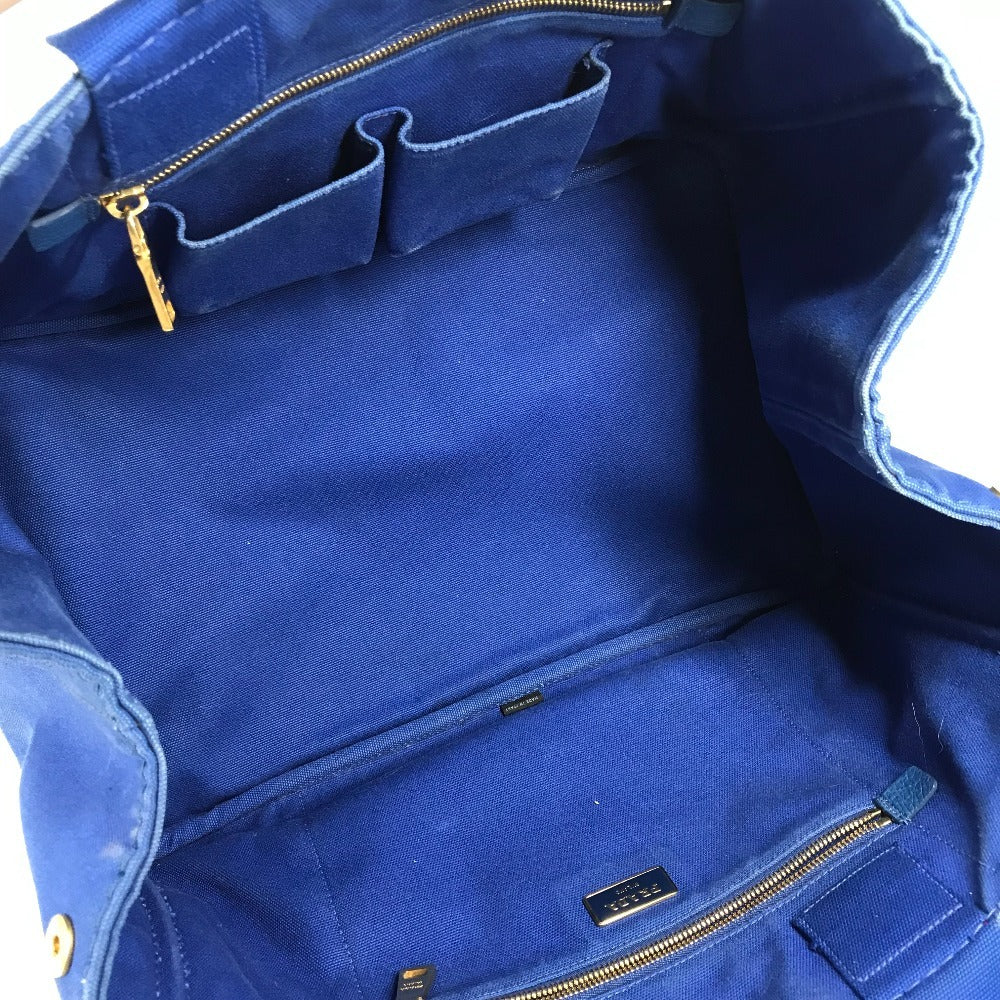 PRADA カナパ L ハンドバッグ カバン トートバッグ キャンバス ユニセックス ブルー - brandshop-reference