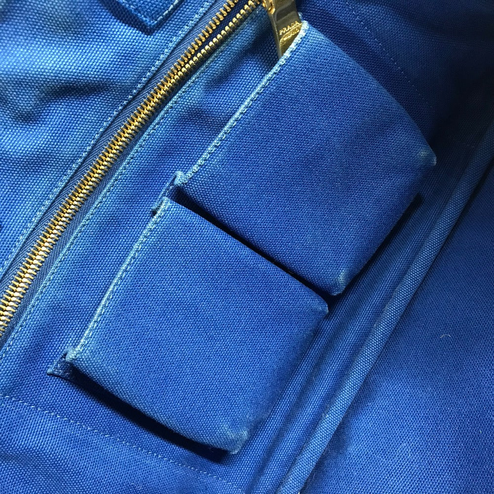 PRADA カナパ L ハンドバッグ カバン トートバッグ キャンバス ユニセックス ブルー - brandshop-reference