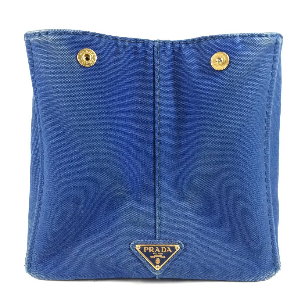 PRADA カナパ L ハンドバッグ カバン トートバッグ キャンバス ユニセックス ブルー - brandshop-reference