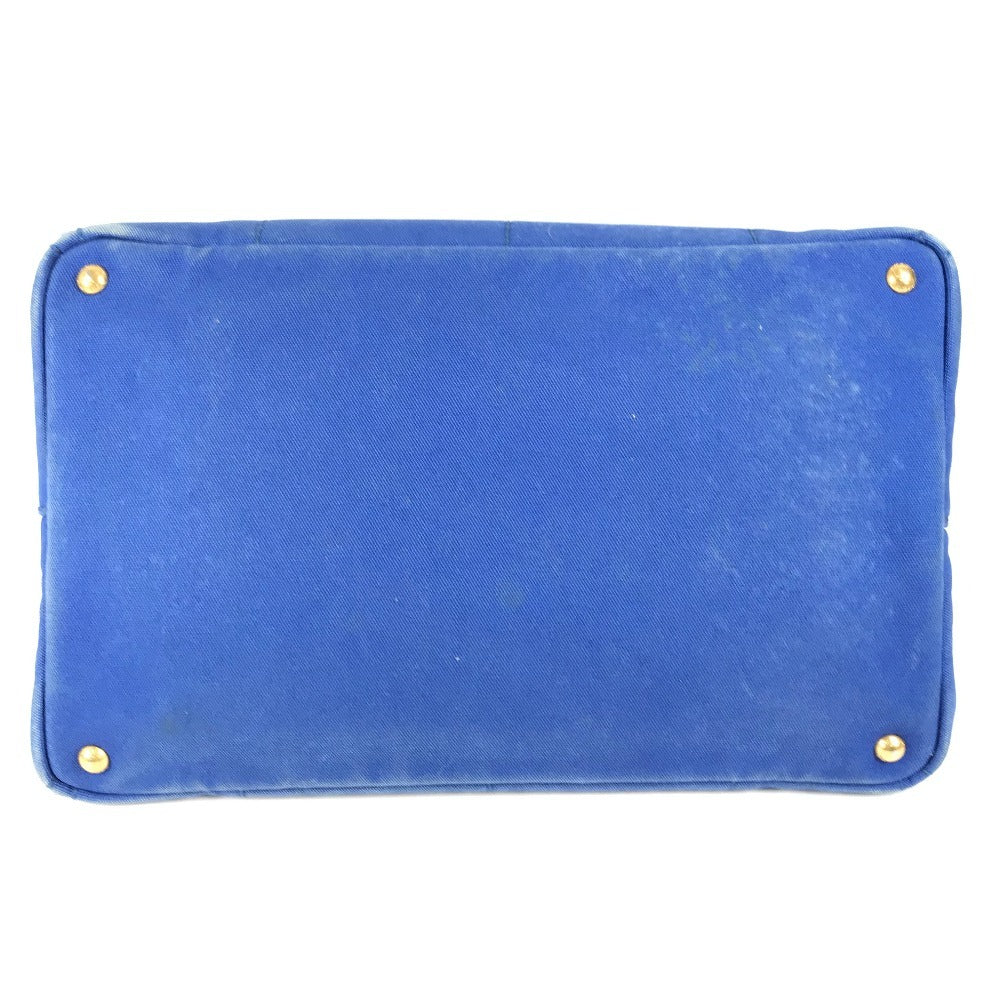 PRADA カナパ L ハンドバッグ カバン トートバッグ キャンバス ユニセックス ブルー - brandshop-reference