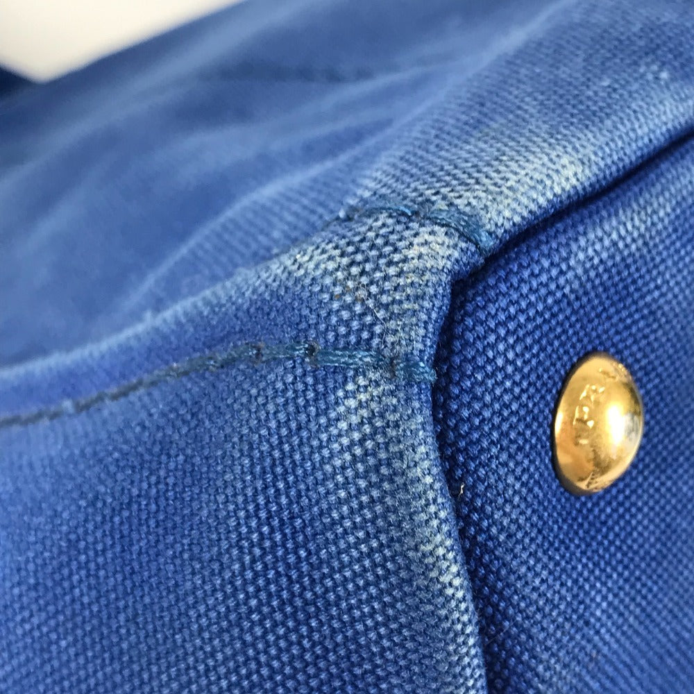 PRADA カナパ L ハンドバッグ カバン トートバッグ キャンバス ユニセックス ブルー - brandshop-reference