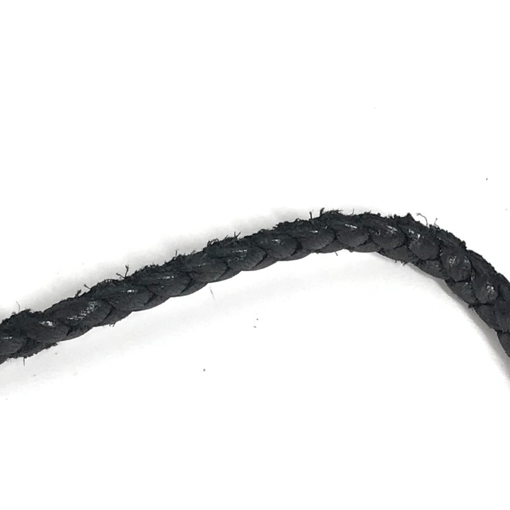 CHROME HEARTS プレード チョーカー ボロチップ 革紐 ネックレス レザー ユニセックス ブラック - brandshop-reference