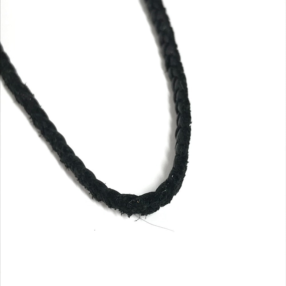 CHROME HEARTS プレード チョーカー ボロチップ 革紐 ネックレス レザー ユニセックス ブラック - brandshop-reference