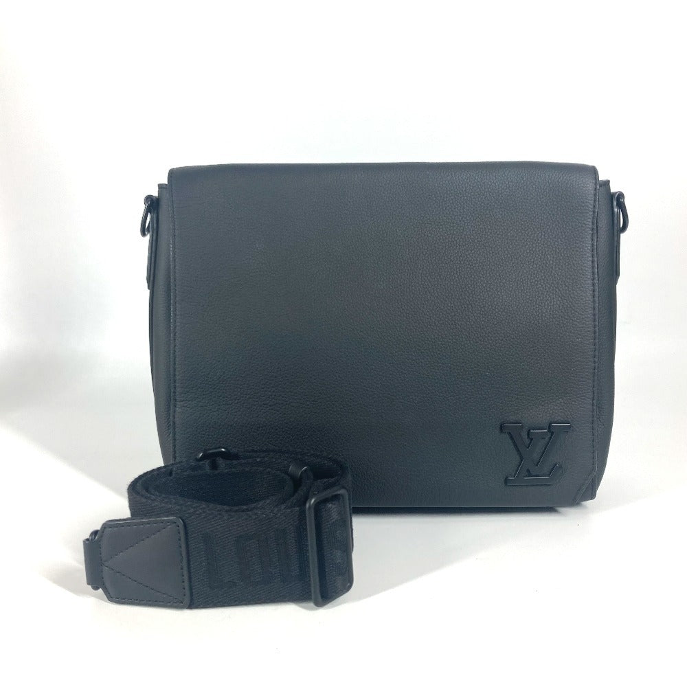 LOUIS VUITTON M57080 LV アエログラム テイクオフ･メッセンジャー 斜め掛け カバン フラップ ショルダーバッグ レザー ユニセックス ノワール ブラック - brandshop-reference