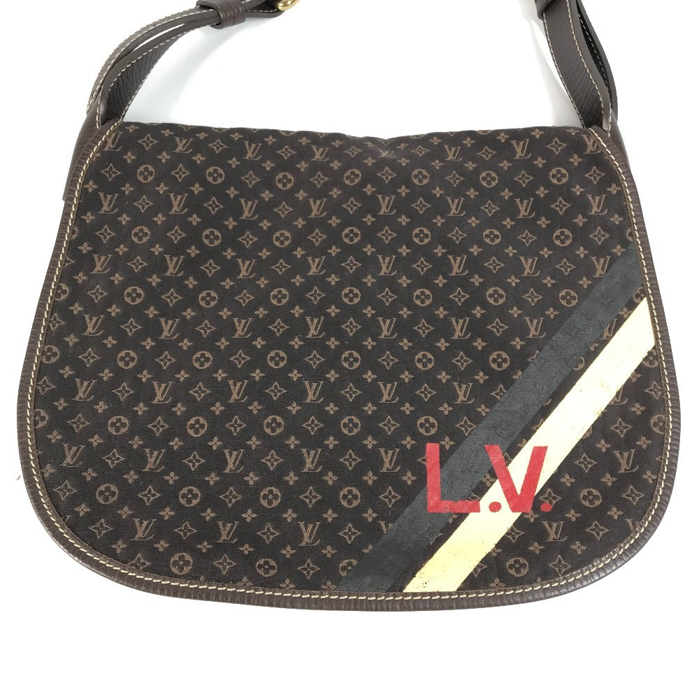 LOUIS VUITTON M40021 Monogram Minilan Aman Bag Crossbody Flap Shoulder Bag Monogram Minilan Canvas Women's Brown