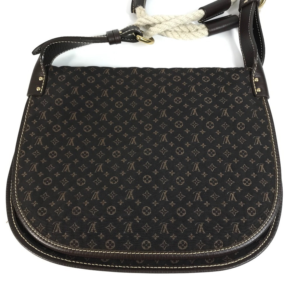 LOUIS VUITTON M40021 Monogram Minilan Aman Bag Crossbody Flap Shoulder Bag Monogram Minilan Canvas Women's Brown