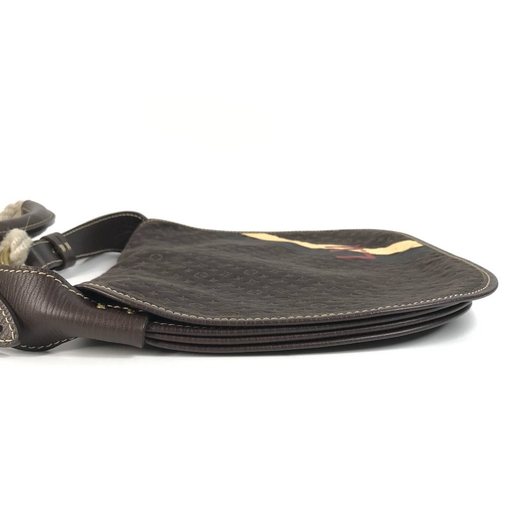 LOUIS VUITTON M40021 Monogram Minilan Aman Bag Crossbody Flap Shoulder Bag Monogram Minilan Canvas Women's Brown