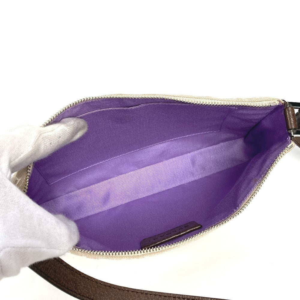 BVLGARI Logomania Logo Bag Shoulder Bag Leather/Canvas Unisex Beige