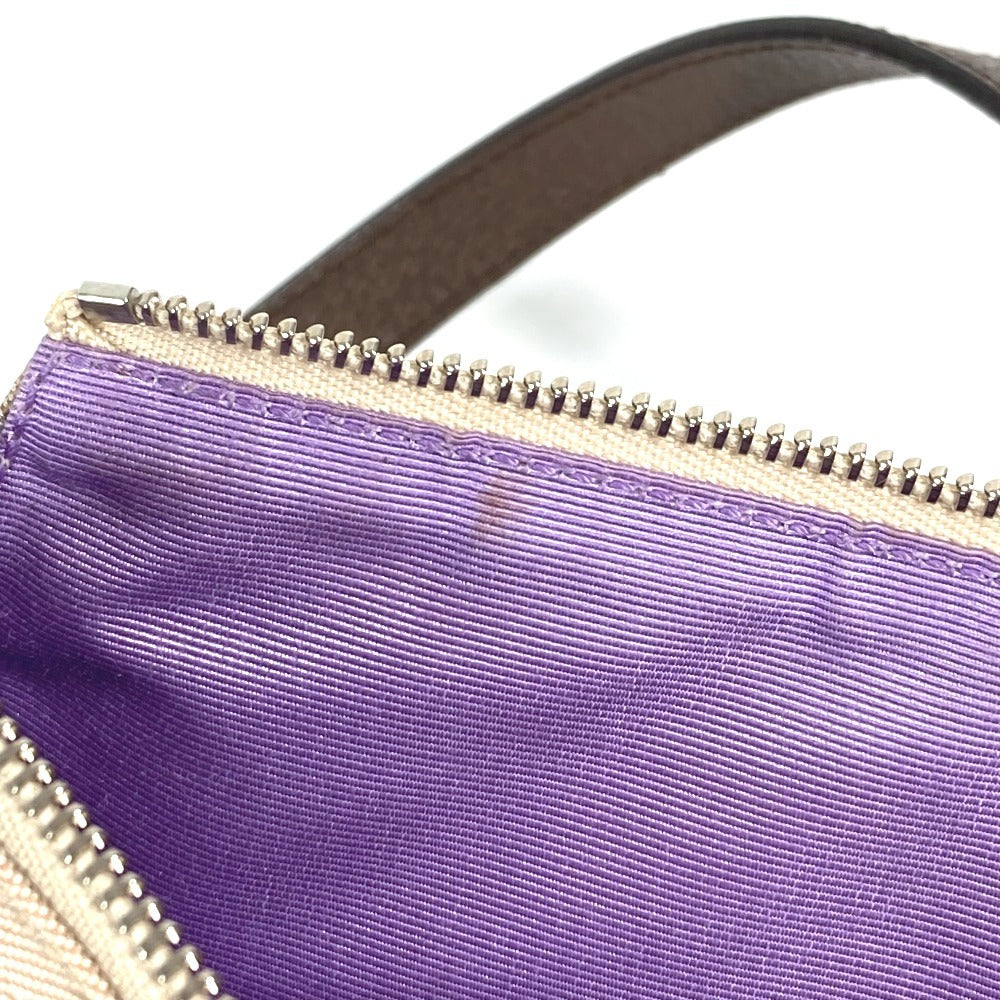 BVLGARI Logomania Logo Bag Shoulder Bag Leather/Canvas Unisex Beige