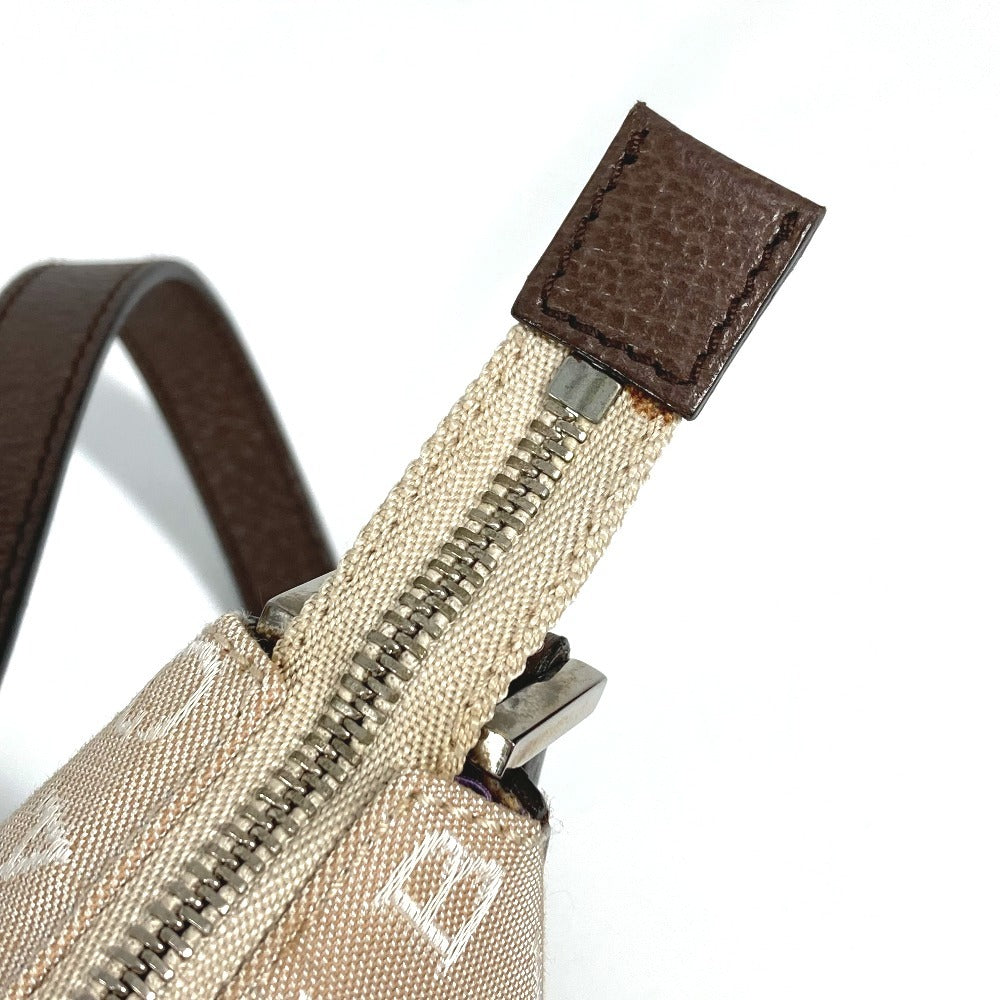 BVLGARI Logomania Logo Bag Shoulder Bag Leather/Canvas Unisex Beige