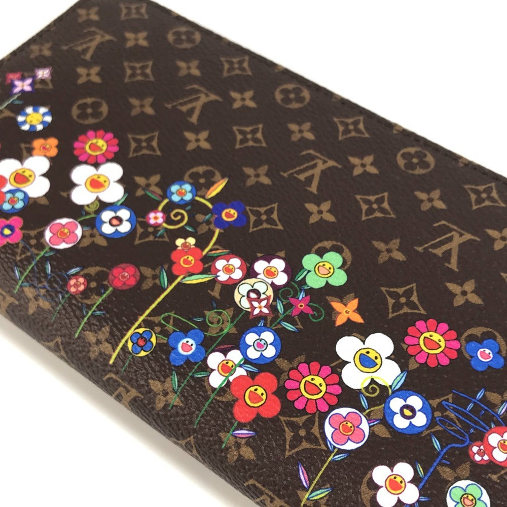 LOUIS VUITTON M14162 Japan Limited LV × TM Zippy Wallet Monogram Takashi Murakami Round Zipper Long Wallet Monogram Canvas Unisex Brown